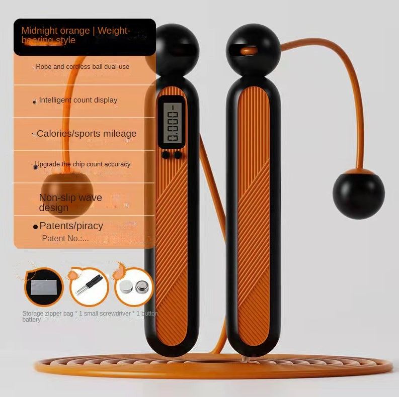 Dual-Purpose Cordless Counting Skipping Rope